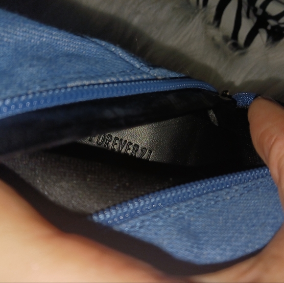 Forever 21 Women pointed toe Denim knee high stiletto boots - Picture 14 of 16